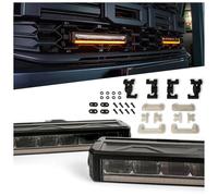 CHROMEMASTER | LED-Lampen im Fahrzeuggrill Kompatibel mit Ford Ranger Raptor 2022+ ; 2x LED BAR Tagfahrlicht Strands Firefly 10’’, IP68, DT4-Stecker, E-Zulassung, 12-24V DC; 3 Leuchtmodi