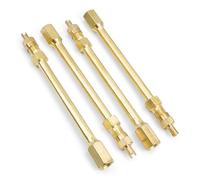 CHSEROK 4 Stück Ventilverlängerung Autoventil, 10 cm Verlängerung für Reifenventil-Adapter, Messing Ventil Verlängerung, für Motorrad, Fahrrad, Auto, Elektroroller