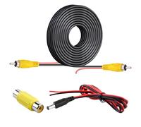 CJMUQHEHH 10M Auto Rückfahrkamera Kabel Verlängerung Cinch Kabel Verlängerung 10M mit Buchse zu Buchse Adapter und 1M DC Verlängerungskabel Wetterfestes RCA Videokabel für Monitor und Kamera