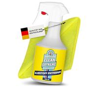 CLEANEXTREME Klebstoffentferner Auto | 500 ml im Set mit Mikrofasertuch | Zum Entfernen von Klebstoff Resten, Dichtstoff, Silikonöl - für Lack, Kunststoff, Gummi, Glas, Chrom und vieles mehr