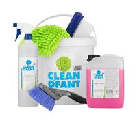 CLEANOFANT Reinigungs- & Versiegelungs-Set | Außen Reiniger + Sprüh-Versiegelung + Zubehör | Reinigungsset für Wohnwagen Wohnmobil Caravan