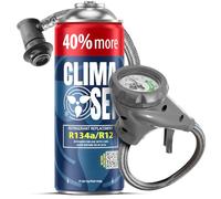 CLIMASET - Klimaanlage Auto Befüllen - Klima Auffüllen Auto Set - Gas & Öl R134a + Schlauch - für Fahrzeuge 1994-2016, mit Modernem Schlauch & Manometer, Einfaches Nachfüllen
