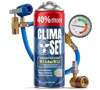 ClimaSet R134a kältemittel Ersatzgas - Kühlmittel Klima Auto - Gasflasche 1x235 g Auto Klimaanlage Nachfüllset - Wohnmobil - Klimaanlage schlauch - Manometer Klimaanlage - ECO