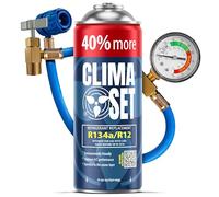 ClimaSet R134a kältemittel Ersatzgas - Kühlmittel Klima Auto - Gasflasche 1x235 g Auto Klimaanlage Nachfüllset - Wohnmobil - Klimaanlage schlauch - Manometer Klimaanlage - ECO