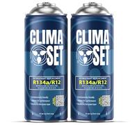 ClimaSet R134a kältemittel Ersatzgas - Kühlmittel Klima Auto - Gasflasche 2x170 g - Auto Klimaanlage Nachfüllset - Klimaanlage Wohnmobil - ECO - Klimaanlage Refill Dose