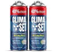 ClimaSet R134a kältemittel Ersatzgas - Kühlmittel Klima Auto - Gasflasche 2x235 g - Auto Klimaanlage Nachfüllset - Klimaanlage Wohnmobil - ECO - Klimaanlage Refill Dose