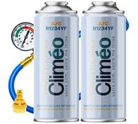 Climeo 2x400ml + Schlauch mit Manometer + Adapter - Ökologisches Kältemittel R12