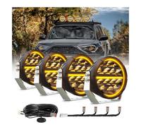 CO LIGHT 4PCS 6,5 Zoll Runde LED scheinwerfer mit Tagfahrlicht, 12v 24v 70w*4 40000lm LED Zusatzscheinwerfer Auto, Fernlicht für LKW/Wrangler/Offroad