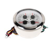 Cocoarm 4in1 85-mm-Messgerät mit Edelstahlgehäuse, Kraftstoffstand-, Öldruck- und Wassertemperaturmessgerät für Autos, Wohnmobile und Boote (Weiß °F/PSI)