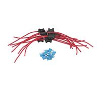 Cocoarm Kfz-Sicherungshalter, Inline-Kfz-Sicherungssatz, ABS und Sauerstofffreies Kupfer, 10 Sätze 32 V, 30 A mit 150 Mm Draht, Staubbeständiger Flachsicherungshalter für Elektrische Geräte von PKW