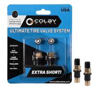 Colby Valve Ultimatives permanentes Reifenventil-Ersatzsystem | kurzer Ventilschaft | keine Reifenentfernung | Messing-Reifenventilkappe für LKW, SUV, ATV, UTV