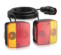 COLFULINE Rückleuchten Anhänger, 12V Anhänger Rückleuchte mit 7 polig Stecker & 7,5M Kabel, IP65 Wasserdicht, E9 Zulassung, Anhängerbeleuchtung Rücklichter Rücklicht für LKW PKW Wohnmobile (Magnet)
