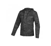 Combat Schwarz Grau Camo Motorrad Jacke, L L schwarz-grau-camo