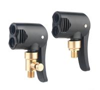 Comgooldool Doppelkopf-Reifenfüller-Adapter, für Presta- und Ventile, 5/16-32-Gewinde, Fahrrad-Luftpumpen-Anschluss mit Druckentlastung, für Auto, Motorrad, Fahrrad, Werkzeug, Schwarz (B)