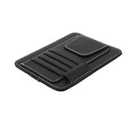 COMPUKAS Kfz Sonnenblenden Organizer aus PU mit Brillenhalter Kartenfächern und Ticketclip Passend Platzsparend Robust und Installieren für Auto Sonnenblende und Brillenaufbewahrung