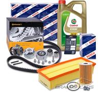 CONTI ZAHNRIEMENSATZ + WAPU + ÖLWECHSEL-SET FÜR AUDI SEAT SKODA VW 1.6 2.0 TDI