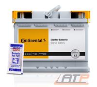 CONTINENTAL AUTOBATTERIE 12V 60Ah STARTERBATTERIE 580A LB2+10g BATTERIE POL-FETT