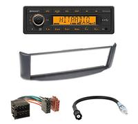 Continental TR7412UB-OR Bluetooth USB Radio + Radioblende grau + ISO Adapter + Antennenadapter geeignet für Smart Fortwo (C450) 10/1998-02/2007 / Fortwo (A450) 03/2000-02/2007