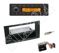 Continental TR7412UB-OR +Ford Fiesta Focus 2-DIN Blende +Fach black +ISO-Adapter