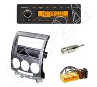 Continental TR7412UB-OR Radio + Mazda 5 Bj. 2006-11 Blende silber + ISO Adapter