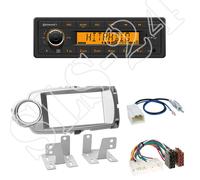 Continental TR7412UB-OR Radio+Toyota AvensisT25 2-DIN Blende silber+ISO-Adapter