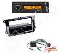 Continental TR7412UB-OR Radio + VW/Skoda/Seat Blende klavierlack + ISO Adapter