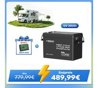 Renogy Lithium Batterie 12v 300Ah LiFePO4 Batterie Core Mini Serie 5000 Zyklen