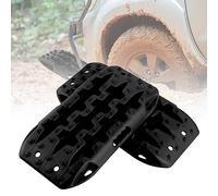 COSTWAY 2 Stücke Anfahrhilfe Sandbleche Offroad, Reifenleiter für Sand/Schlamm/Schnee, 10T, Recovery Board Tracks Mats, Traktionsmatte für Geländewagen Wohnmobil PKW LKW (Schwarz, 58 x 31 x 6 cm)