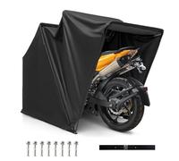 COSTWAY Motorrad Zeltgarage, 342 x 137 x 190 cm, Motorrad Abdeckplane Oxford-Stoff mit Metallrahmen, Motorradplane Wasserdicht wetterfest, Motorradgarage Outdoor für Motor Moped Roller Motorroller