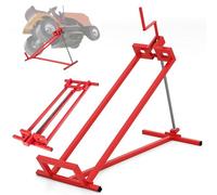 COSTWAY Rasentraktor Heber Hebevorrichtung, bis 400 kg | 45° stufenlos verstellbar | faltbar, Hebebühne Metall, Reinigungshilfe für Rasenmäher Motorrad Aufsitzmäher, Rasentraktorheber (Rot)