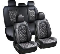Coverado Autositzbezüge, komplettes Set, 5-Sitze, Universal-Sitzbezüge für Autos, luxuriöse Leder-Sitzkissen, Sitzschoner wasserdicht, schmutzabweisend, UV-beständig, passend für die meisten Fahrzeuge