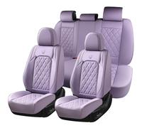 Coverado Autositzbezüge, komplettes Set, Violette Leder-Sitzbezüge für Autos, luxuriöser Autositzschutz für Vorder- und Rückseite, universeller wasserdichter Autositzbezug, Automobil-Sitzbezüge