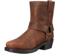 Cowboystiefel für Herren, Cowboy- und Bikerstiefel, Leder-Westernstiefel, rutschfeste Schnürstiefel bis zur Mitte der Wade,Braun,41 EU