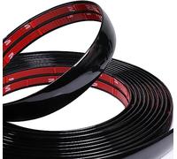 COYOUCO Chromleiste Chromzierleiste, Auto Schwarz Chrom Kantenschutz Streifen Zierleiste selbstklebend Automobil Wetterdichtung Formteil Zierleiste für Autotür Fensterkantenschutz,22mm*3m