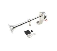 Cozyel Hupe Luft Horn Kit, Lufthorn Drucklufthorn auto Horn mit Kompressor 125db 12V Fanfare Hupe Signalhorn Edelstahl Druckluftfanfare Air Horn für PKW LKW Booten Motorrädern (Silber)