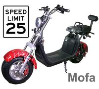 CP1.6 Elektroroller Spider Red Motorroller 25km/h Mofa Alu-Felgen 60V20aH
