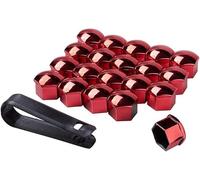 CPPAN 20 Stücke Radschraubenkappen für Golf 7 7.5 GTE GTD GTI 2012-2020, Radmutternabdeckung Radbolzen Kappen Universal für Die Meisten Radschrauben,D/Red-17mm