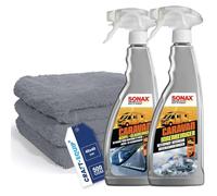 Craft-Equip Caravan-Reinigungs-Set bestehend aus dem SONAX 750ml Caravan Acryl/Glasreiniger + SONAX 750ml Caravan Innenreiniger + Zubehör (3x Microfasertücher)