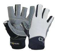 crazy4sailing Segelhandschuhe Herren & Damen Racing White M - Kurzfinger für Segeln, Kajak & Fahrrad - Griffiger Amara & Spandex Mix - Atmungsaktiv für Jolle & Sportboot