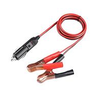 CRFFZ 1, 5 m langes Kfz Elektro Clip on Kabel, 18 AWG, robuste 15-A Sicherung, Schwarze und rote Batterieklemmen an CLA Buchse, Auto Krokodilklemmen Überbrückungsdrähte