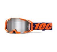 100% Armatic Crossbrille MTB Neon Orange Gläser silber verspiegelt