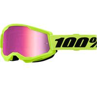 100percent Strata 2 Brille Mirror Pink Lens/CAT3 Neon Yellow