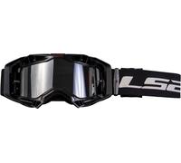 LS2 Helmets Aura Goggle (Schwarz mit silberner Iridium-Linse)