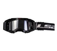 LS2 Helmets Aura Goggle (Schwarz mit silberner Iridium-Linse)