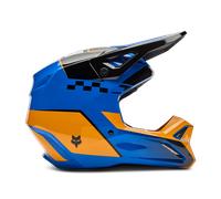 FOX V1 Collect Motocross Helm, blau-orange, Größe L für Männer