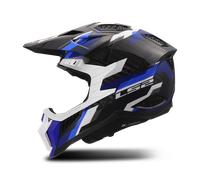 LS2 Crosshelm MX703 X-Force Phantom Grau/Blau/Weiß Größe L