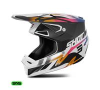 Shot Motocross-Helm Speed Wave Pearl Schwarz-Weiß Größe S