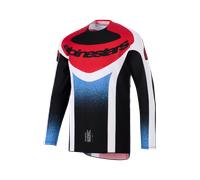 Alpinestars Techstar KNIF Motocross Jersey, schwarz-weiss-rot, Größe L für Männer
