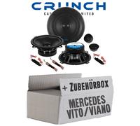 Crunch Lautsprecher für Mercedes Vito Viano W639 Front Heck 13cm 2Wege Einbauset