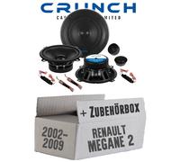 Crunch Lautsprecher für Renault Megane 2 13cm 2-Wege System Auto Einbauset PKW